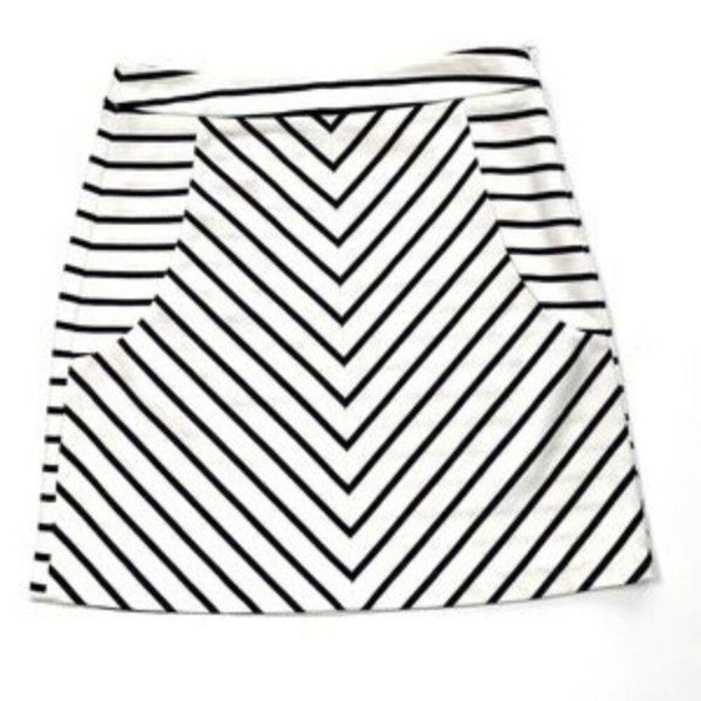 Cynthia Rowley Blue and White Striped A-line Mini Skirt Size 4 Preppy Collegiate